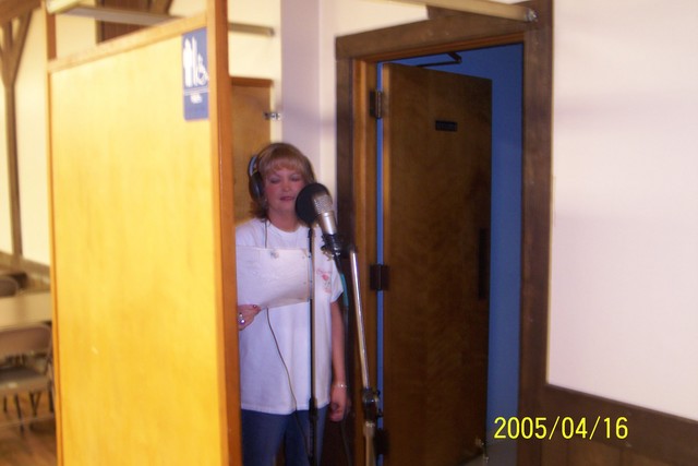 Debbie recording for the new CD...