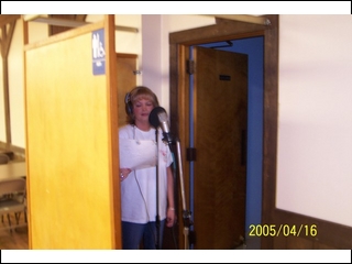 Debbie recording for the new CD...